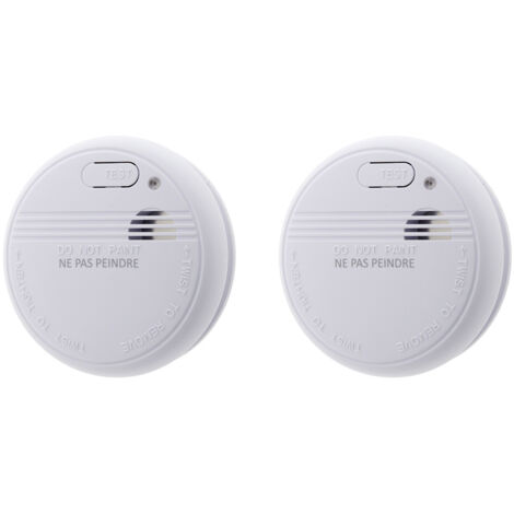 Lot de 2 détecteurs de fumée autonomie 3 ans - pile + accessoires - Otio