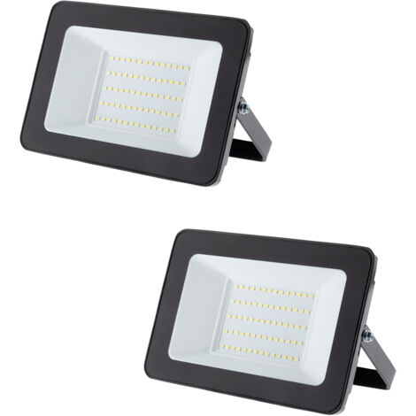 Lot de 2 projecteurs LED chantier 50W 5000lm IP65 - noir - Zenitech (1/2)