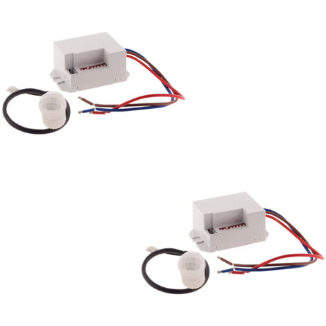 Lot de 2 détecteurs de mouvement encastrables - portée 6m - blanc - Elexity (1/5)