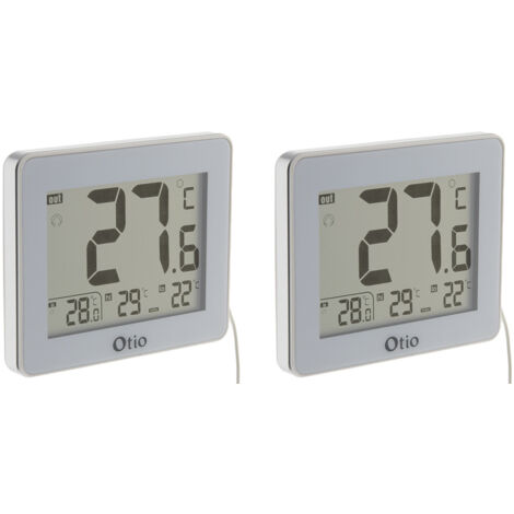 Lot de 2 thermomètres intérieur extérieur filaires blanc - Otio (1/5)