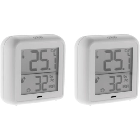 Lot de 2 thermomètres hygromètres intérieur + capteur - blanc - Otio (1/4)
