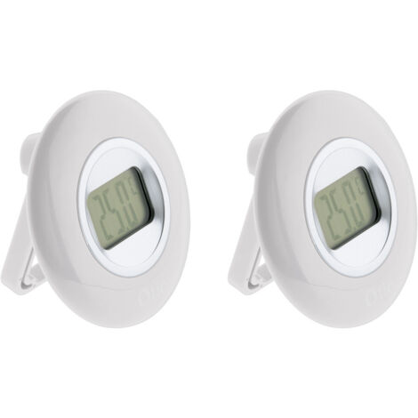 Otio – Lot de 2 thermomètres intérieurs LCD – Alimentation 1 pile AAA – Plage de température 0 à 50°C – Ø 7 cm pour usage bureau et maison (1/4)