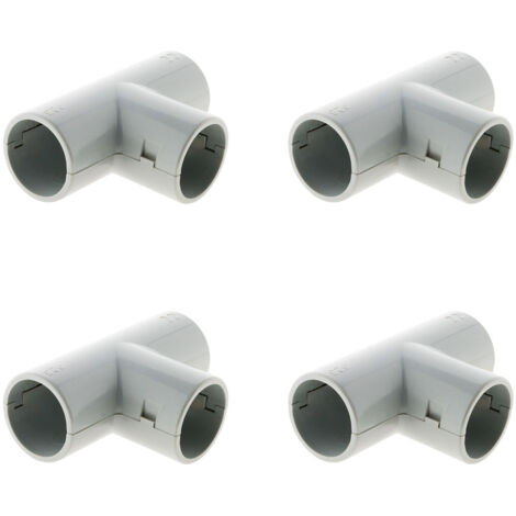 Zenitech – Lot de 4 tés de dérivation pour tube IRL Ø25mm – Plastique haute qualité – Pour installations électriques – Couleur gris