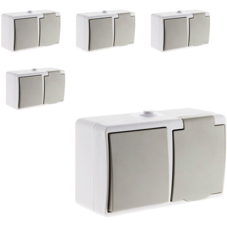 Lot de 5 interrupteurs va et vient 2P+T - Zenitech