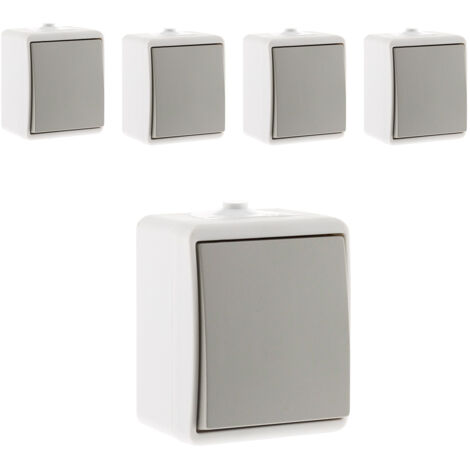 Lot de 5 interrupteurs va-et-vient étanches IP54 - Zenitech