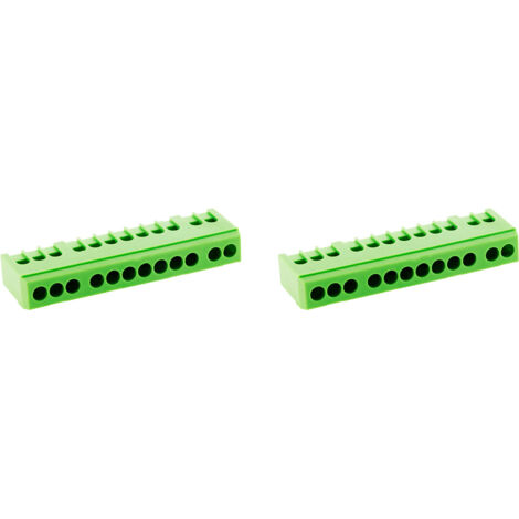 Lot de 2 borniers de terre 12 modules - vert - Zenitech