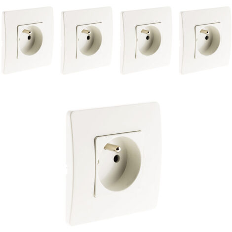 Lot de 5 prises avec terre, complet Cosy, LEXMAN, à personnaliser