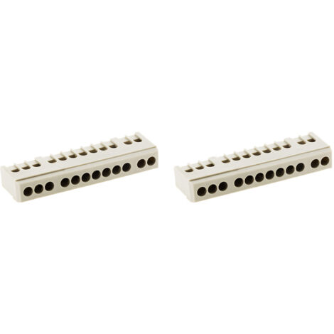 Lot de 2 borniers de terre 12 modules - gris - Zenitech