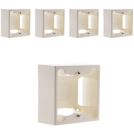 Lot de 5 cadres saillie 80 x 80 x 40 entraxe 60mm - blanc - Zenitech