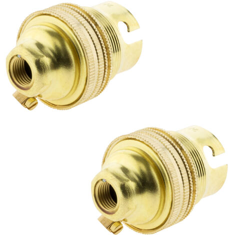 Lot de 2 douilles B22 laiton bague borne de terre - double - Zenitech (1/5)