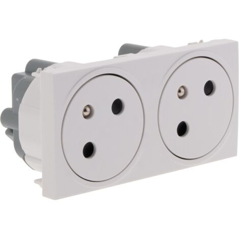 Prise double affleurante 16A - Blanc - FORTYfive - Protec (1/5)