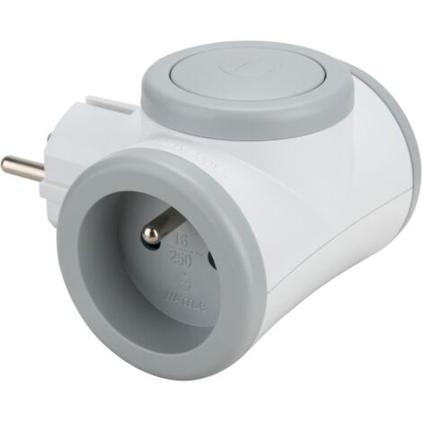 Multiprise murale extérieure 2 prises - Biplite - 2X16A - Blanc -[u1161] - Bricolage