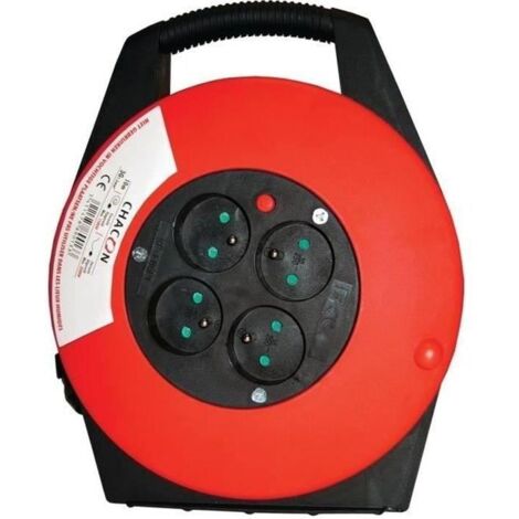 Enrouleur domestique 4x16A/HO5VVF 3 x 1,5 - 10 m - Chacon