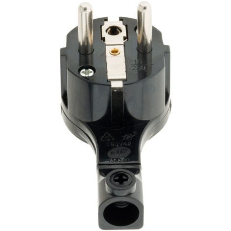 Fiche mâle 16A extraplate - Noire - Zenitech