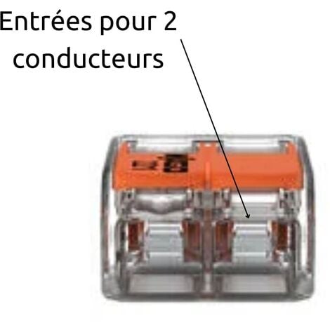 Lot de 40 bornes de raccordement S221 COMPACT - Connexion rapide - 2  conducteurs avec leviers 4mm² - Orange 