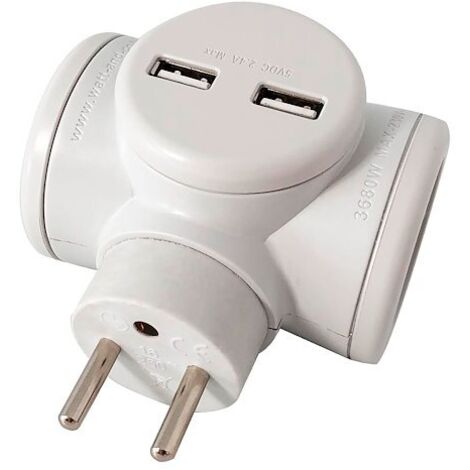 Biplite rotative design et compacte 16A + USB A/C - Watt and Co (1/4)