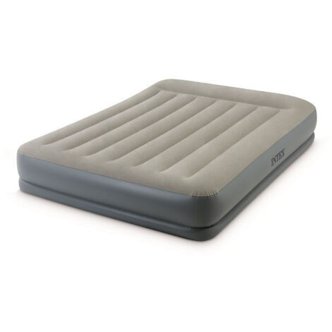 Intex – Lit gonflable Pillow Rest Mid Rise 2 places – Gonfleur électrique intégré – Flocage doux pour confort – Dimensions 191x99x46cm - 64118ND