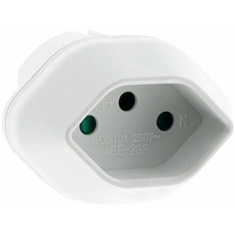 Adaptateur prise voyage Suisse vers France/UE - prise mâle France/UE vers prise femelle Suisse - Blanc - Zenitech