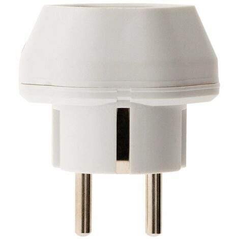 Adaptateur prise voyage Suisse vers France/UE - prise mâle France/UE vers prise femelle Suisse - Blanc - Zenitech