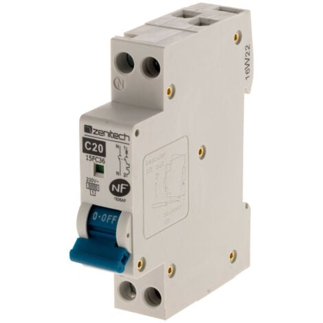 Disjoncteur PH/N - 20A NF pour cumulus et chauffe-eau - Zenitech