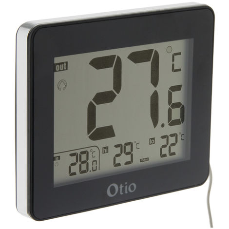 Thermometre décoratif extérieur en émail noir