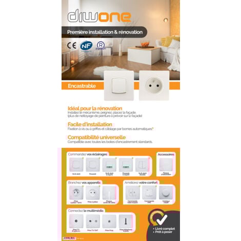 Double va et vient borne-auto vis + griffes - Blanc - Diwone - Zenitech