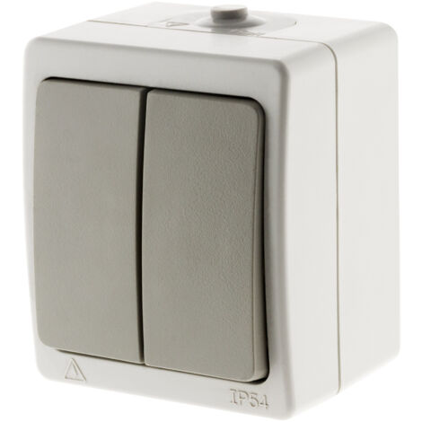 Va et vient double - Gris Clair IP54 - Akya - Zenitech