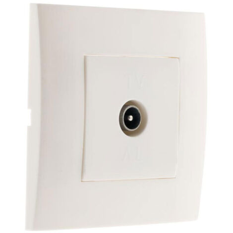 Prise TV Simplea montée - module large - blanc - Zenitech (1/4)