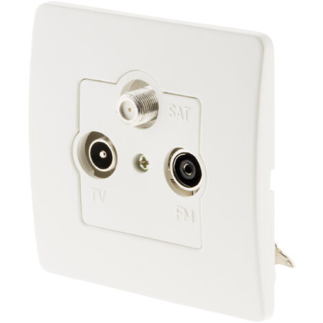 Prise satéléphonelite F7 + TV 9,52mm Zyna - Blanc - Zenitech