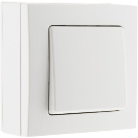 Interrupteur va-et-vient 10A saillie – Connexions à bornes automatiques – Protection enfant – Compatible avec moulures standard – Bel'Vue