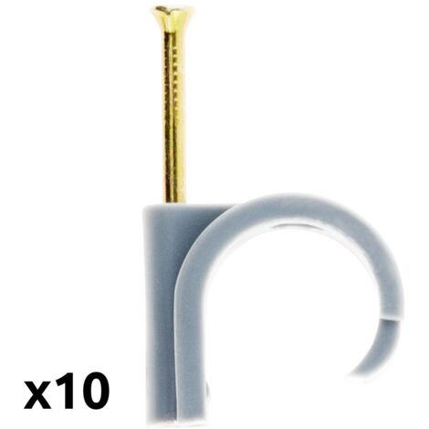 Zenitech – Lot de 10 attaches plastiques Ø20/25mm – Fixation stable pour câbles – Installation robuste sur béton – Couleur gris (1/6)