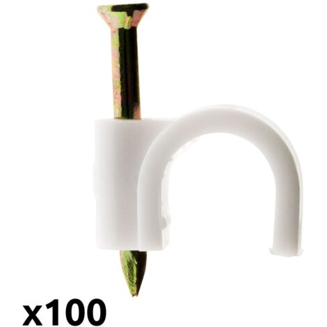 Lot de 100 crochets de fixation Ø5mm - Blanc - Zenitech