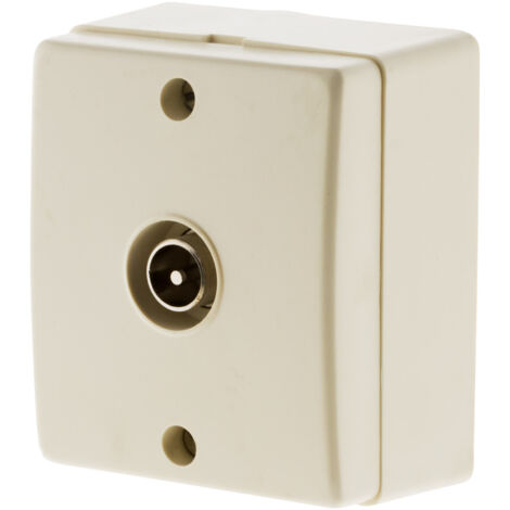 Prise TV Ø9,52mm saillie - Blanc - Beijing - Zenitech