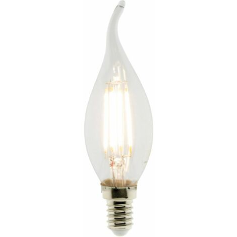 Ampoule déco flamme filament LED E14 3W - Blanc chaud - 470lm 2700K - Zenitech (1/3)