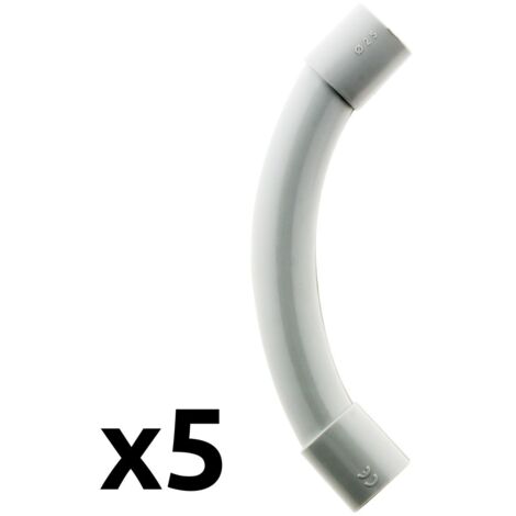 Zenitech – Lot de 5 courbes pour tube IRL Ø25mm – PVC rigide gris – Dérivations électriques sécurisées – Normes respectées