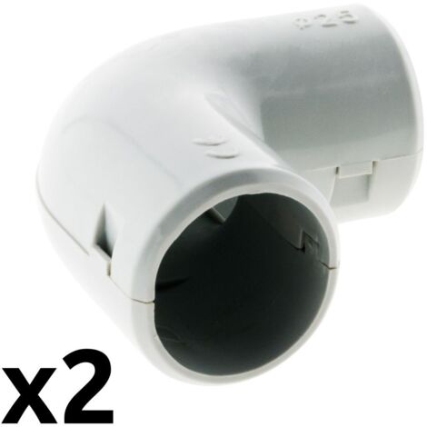 Zenitech – Lot de 2 équerres IRL Ø25mm – PVC rigide – Résistantes aux contraintes environnementales – Pour installations électriques