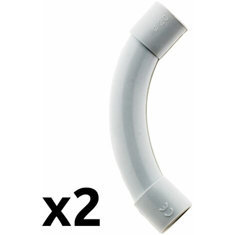 Lot de 2 courbes pour tube IRL Ø16mm - Gris - Zenitech