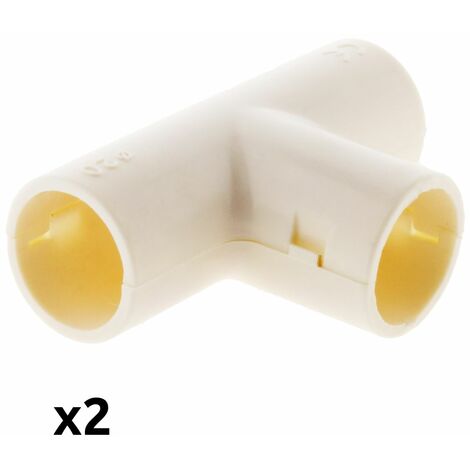Lot de 2 Tés pour tube IRL Ø20mm - Blanc - Zenitech