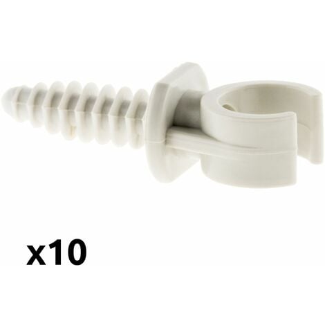 Lot de 10 clips avec chevilles Ø16mm - Gris - Zenitech