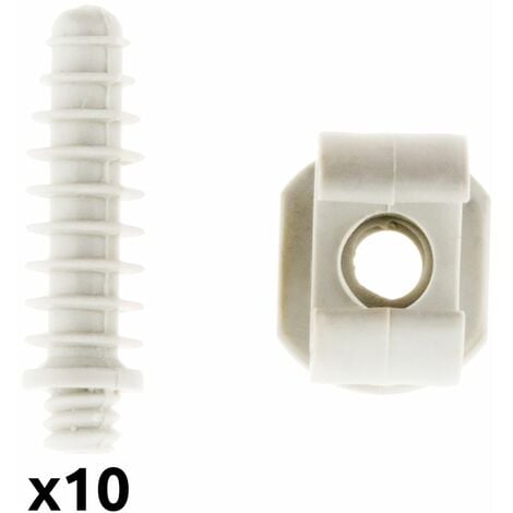 Lot de 10 clips avec chevilles Ø16mm - Gris - Zenitech