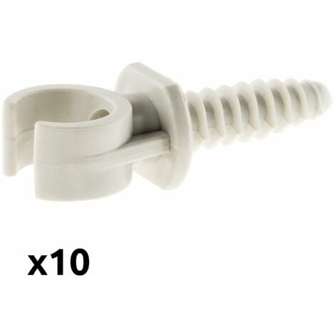Lot de 10 clips avec chevilles Ø16mm - Gris - Zenitech