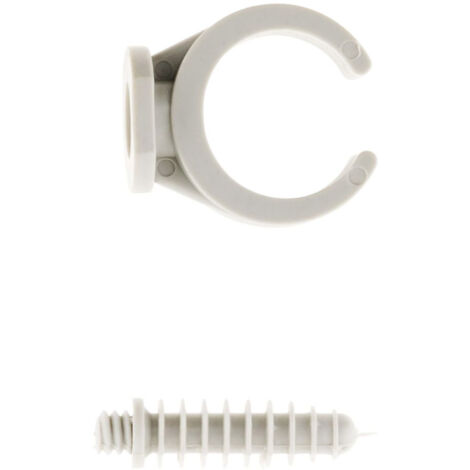 Zenitech – Lot de 10 clips avec chevilles Ø25mm – Fixation par cheville Ø8mm – Pour câbles et conduits – Couleur gris