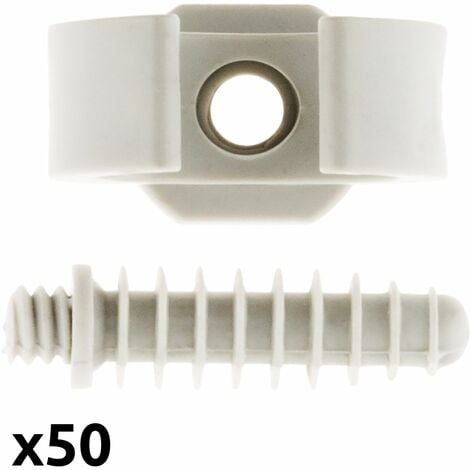 Lot de 50 clips avec chevilles Ø16mm - Gris - Zenitech