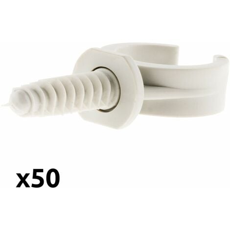 Lot de 50 clips avec chevilles Ø16mm - Gris - Zenitech