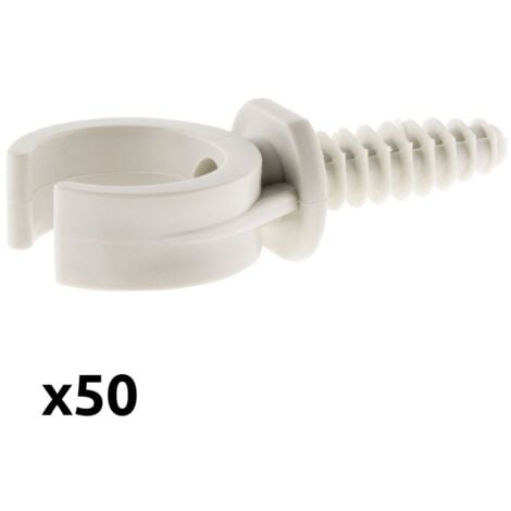 Lot de 50 clips avec chevilles Ø16mm - Gris - Zenitech