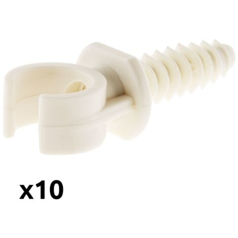 Lot de 10 clips avec chevilles Ø16mm - Blanc - Zenitech