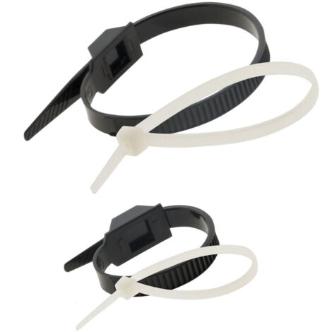 Lot 50 colliers de câblage - Noirs et Blancs - Zenitech (1/4)