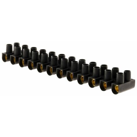 Zenitech – Barrette de connexion 12 plots 25mm² – Couleur noire – Connexions sécurisées pour installations électriques – Montage rapide (1/6)
