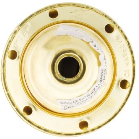 Douille E27 Acier Laitonné double bague borne de terre - Zenitech