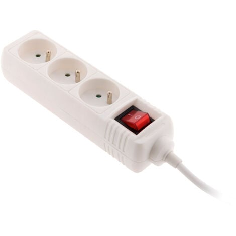 Bloc 3 prises 16A 2P+T avec interrupteur - Blanc - Zenitech